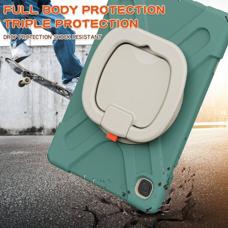 For Samsung Galaxy Tab S6 Lite P610 Silicone + PC Protective Case with Holder & Shoulder Strap(Jade Green) - Tab S6 Lite P610 / P615 by buy2fix | Online Shopping UK | buy2fix