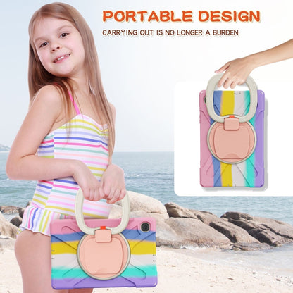 For Samsung Galaxy Tab S6 Lite P610 Silicone + PC Protective Case with Holder & Shoulder Strap(Colorful Pink) - Tab S6 Lite P610 / P615 by buy2fix | Online Shopping UK | buy2fix