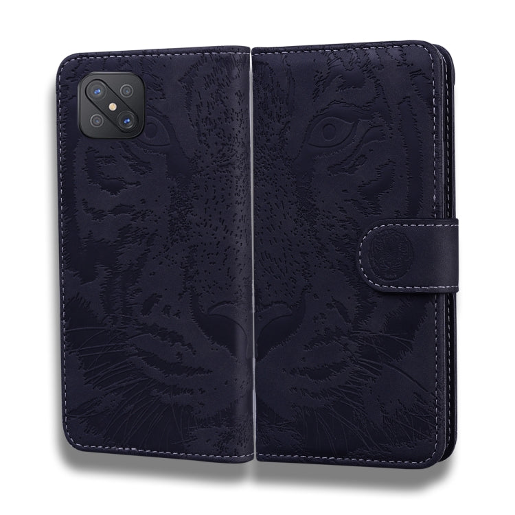For OPPO A92S / Reno4 Z 5G Tiger Embossing Pattern Horizontal Flip Leather Case with Holder & Card Slots & Wallet(Black) by buy2fix