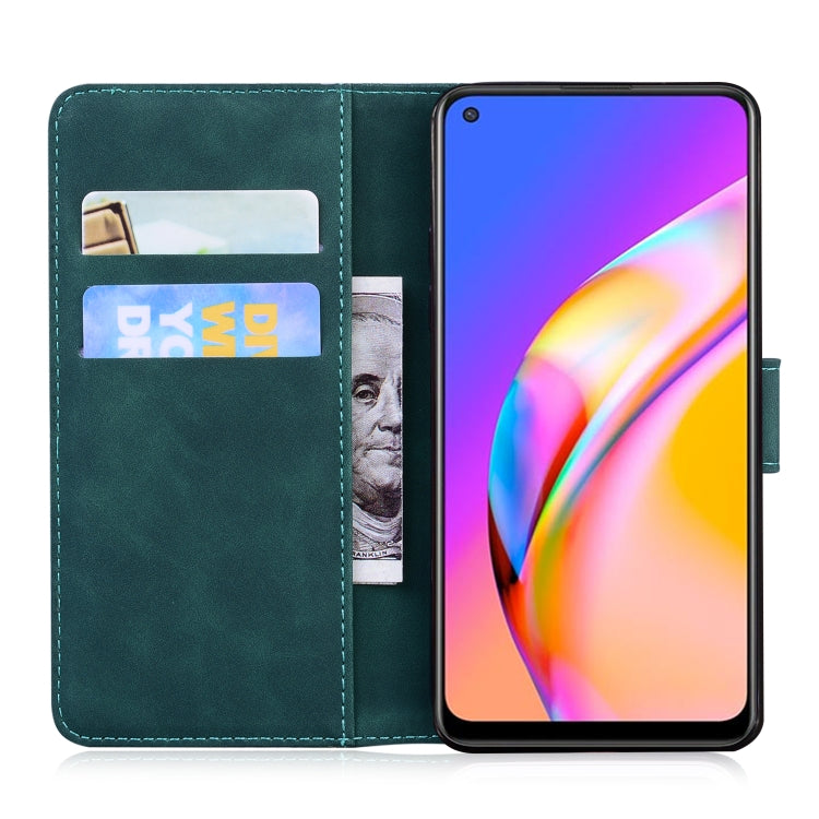 For OPPO Reno5 Z Tiger Embossing Pattern Horizontal Flip Leather Case with Holder & Card Slots & Wallet(Green) by buy2fix