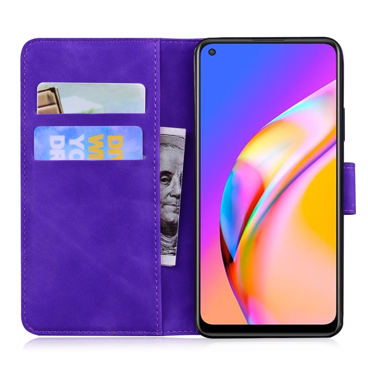 For OPPO Reno5 Z Tiger Embossing Pattern Horizontal Flip Leather Case with Holder & Card Slots & Wallet(Purple) by buy2fix