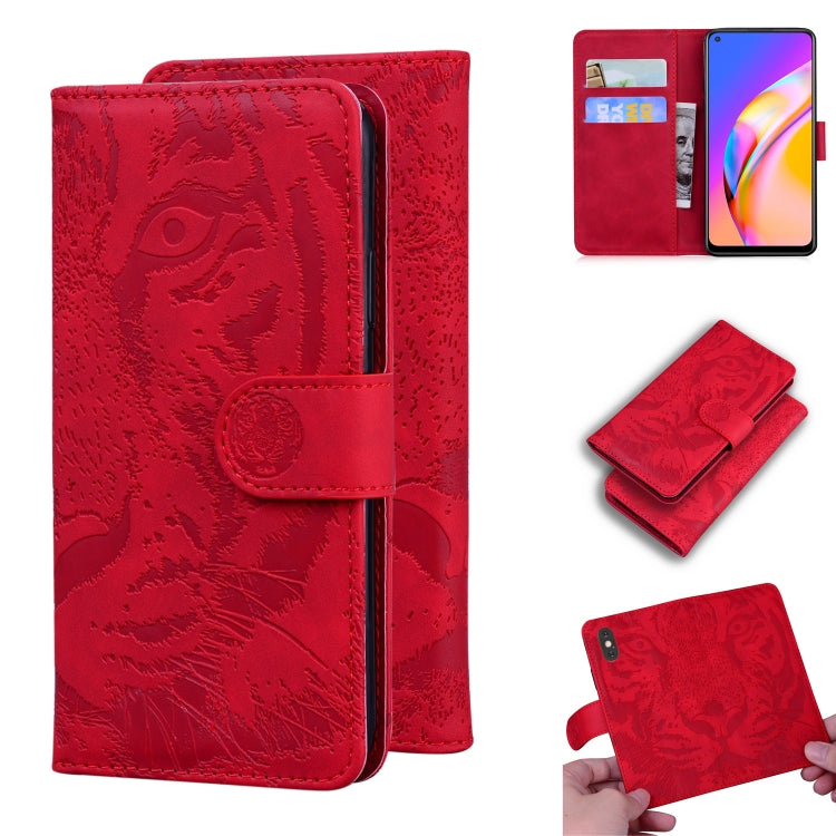 For OPPO Reno5 Z Tiger Embossing Pattern Horizontal Flip Leather Case with Holder & Card Slots & Wallet(Black) by buy2fix