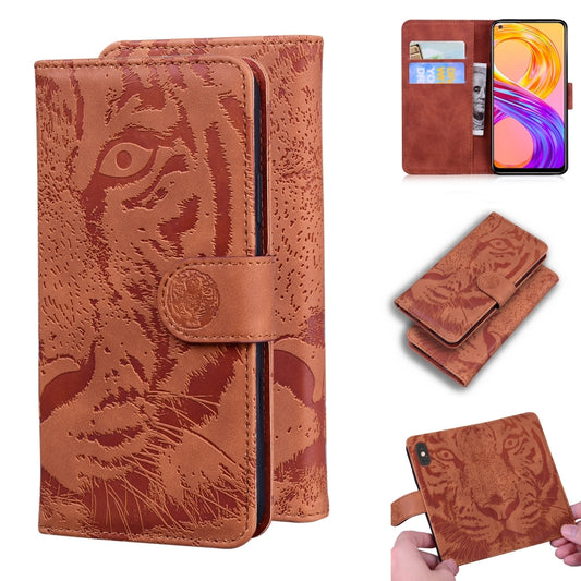 For OPPO Realme 8 / Realme 8 Pro Tiger Embossing Pattern Horizontal Flip Leather Case with Holder & Card Slots & Wallet(Brown) - Realme Cases by buy2fix | Online Shopping UK | buy2fix