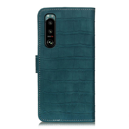 For Sony Xperia 5 III Crocodile Texture Horizontal Flip Leather Case with Holder & Card Slots & Photo Frame & Wallet(Dark Green) by buy2fix