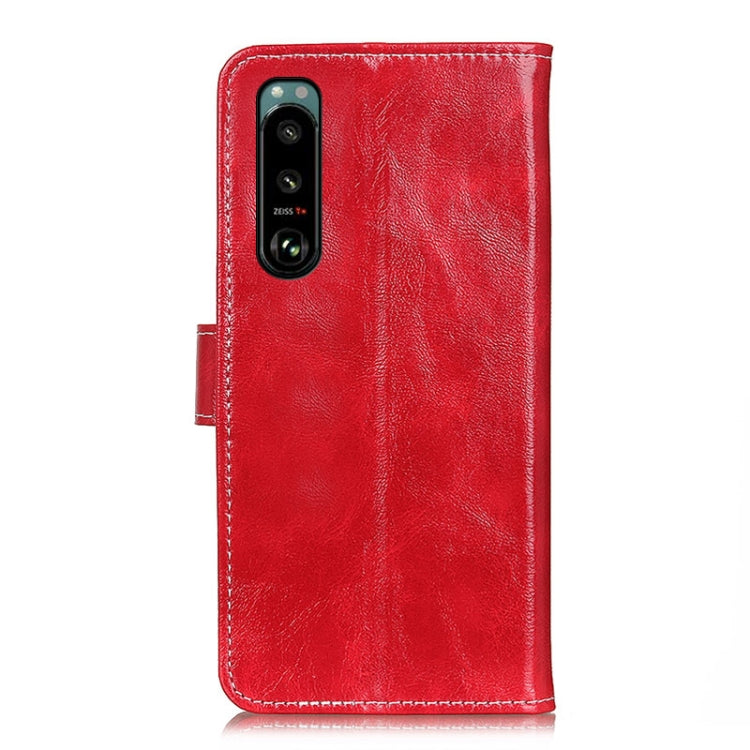 For Sony Xperia 5 III Retro Crazy Horse Texture Horizontal Flip Leather Case with Holder & Card Slots & Photo Frame & Wallet(Red) by buy2fix