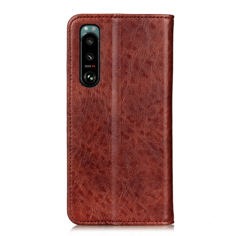 For Sony Xperia 5 III Magnetic Crazy Horse Texture Horizontal Flip Leather Case with Holder & Card Slots & Wallet(Brown) by buy2fix
