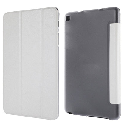 Silk Texture Three-fold Horizontal Flip Leather Case with Holder For Samsung Galaxy Tab A7 Lite 8.7 T220 / T225(White) - Tab A7 Lite T220 / T225 by buy2fix | Online Shopping UK | buy2fix
