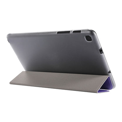 Silk Texture Three-fold Horizontal Flip Leather Case with Holder For Samsung Galaxy Tab A7 Lite 8.7 T220 / T225(Purple) - Tab A7 Lite T220 / T225 by buy2fix | Online Shopping UK | buy2fix