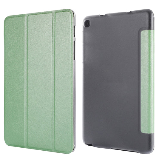 Silk Texture Three-fold Horizontal Flip Leather Case with Holder For Samsung Galaxy Tab A7 Lite 8.7 T220 / T225(Green) - Tab A7 Lite T220 / T225 by buy2fix | Online Shopping UK | buy2fix
