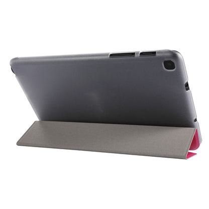Silk Texture Three-fold Horizontal Flip Leather Case with Holder For Samsung Galaxy Tab A7 Lite 8.7 T220 / T225(Rose Red) - Tab A7 Lite T220 / T225 by buy2fix | Online Shopping UK | buy2fix