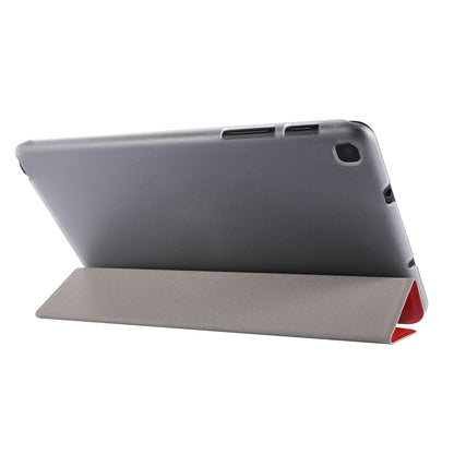 Silk Texture Three-fold Horizontal Flip Leather Case with Holder For Samsung Galaxy Tab A7 Lite 8.7 T220 / T225(Red) - Tab A7 Lite T220 / T225 by buy2fix | Online Shopping UK | buy2fix