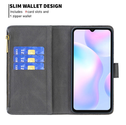 For Xiaomi Redmi 9A Flying Butterfly Embossing Pattern Zipper Horizontal Flip Leather Case with Holder & Card Slots & Wallet(Black) - Xiaomi Cases by buy2fix | Online Shopping UK | buy2fix