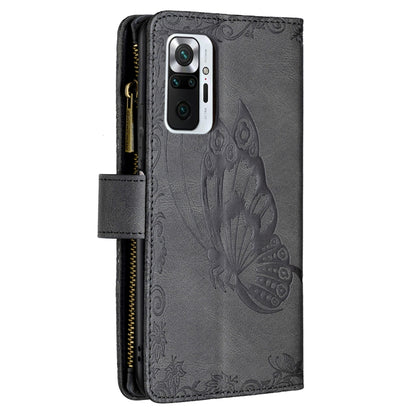 For Xiaomi Redmi Note 10 Pro Flying Butterfly Embossing Pattern Zipper Horizontal Flip Leather Case with Holder & Card Slots & Wallet(Black) - Xiaomi Cases by buy2fix | Online Shopping UK | buy2fix