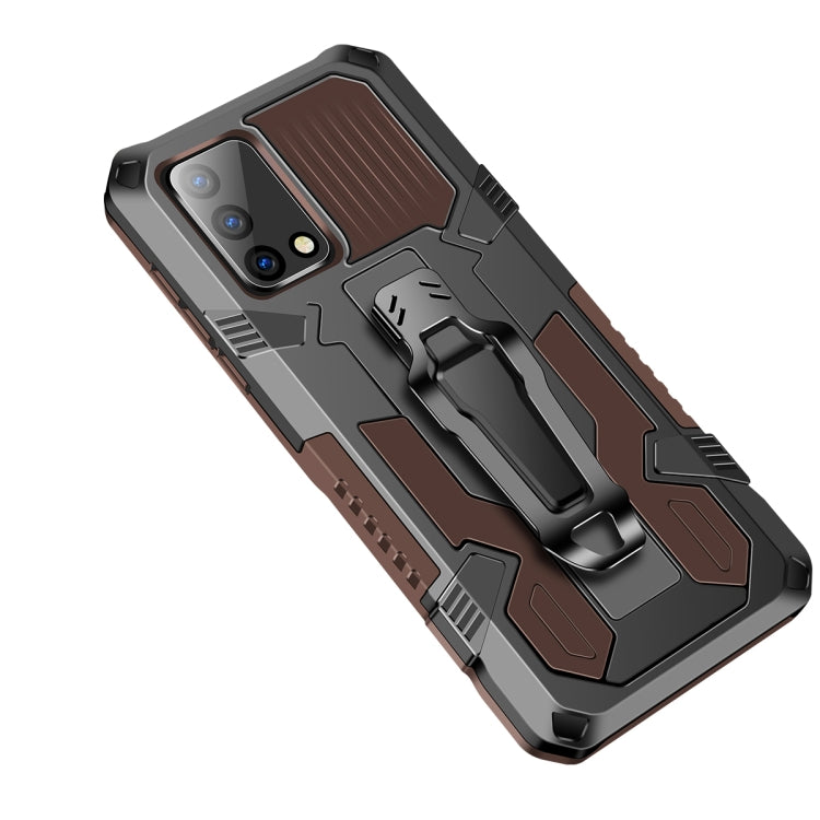 For OPPO A74 4G Armor Warrior Shockproof PC + TPU Protective Case(Coffee) by buy2fix