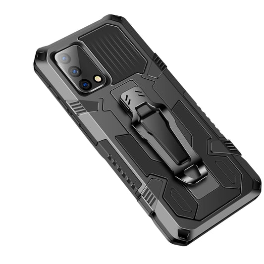 For OPPO A74 4G Armor Warrior Shockproof PC + TPU Protective Case(Black) by buy2fix