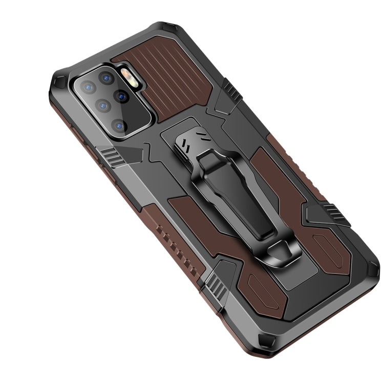 For OPPO A94 Armor Warrior Shockproof PC + TPU Protective Case(Coffee) by buy2fix