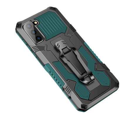 For Samsung Galaxy S21 FE Armor Warrior Shockproof PC + TPU Protective Case(Army Green) by buy2fix