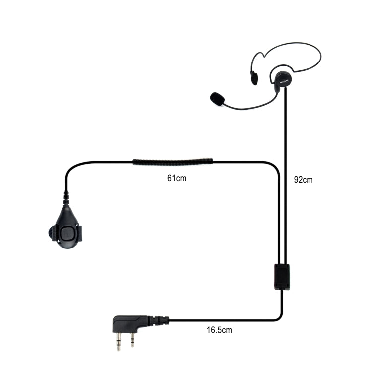 RETEVIS K-C2F 2 Pin PTT Finger Back-hanging Earphone Microphone for H-777/RT-5R/ 888s/UV5R - Microphones & Headsets by RETEVIS | Online Shopping UK | buy2fix