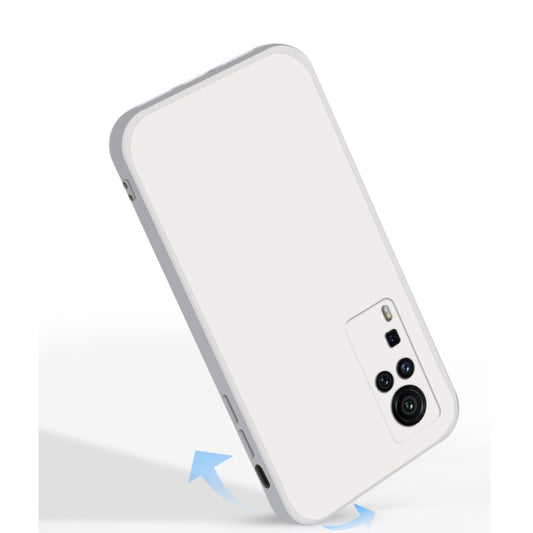 For vivo X60 Pro Solid Color Imitation Liquid Silicone Straight Edge Dropproof Full Coverage Protective Case(Black) - vivo Cases by buy2fix | Online Shopping UK | buy2fix