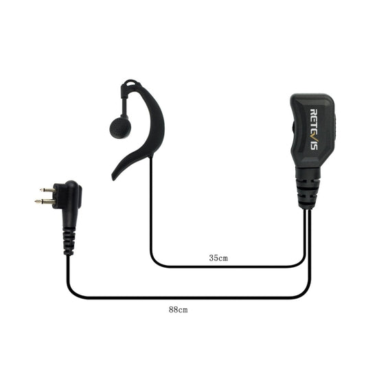 RETEVIS R-111 M Head 2 Pin PTT Adjustable Volume Earphone Microphone for Motorola GP68/GP88/GP300/GP2000 - Microphones & Headsets by RETEVIS | Online Shopping UK | buy2fix