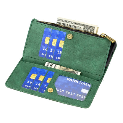 For Samsung Galaxy A02s Flying Butterfly Embossing Pattern Zipper Horizontal Flip Leather Case with Holder & Card Slots & Wallet(Green) by buy2fix