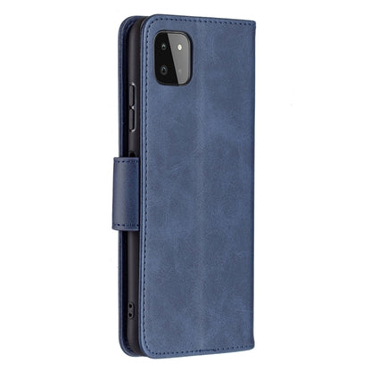 For Samsung Galaxy A22 5G Retro Lambskin Texture Pure Color Horizontal Flip PU Leather Case with Holder & Card Slots & Wallet & Lanyard(Blue) by buy2fix
