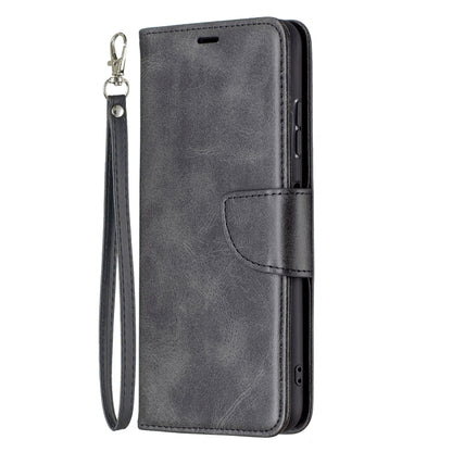 For Samsung Galaxy A22 5G Retro Lambskin Texture Pure Color Horizontal Flip PU Leather Case with Holder & Card Slots & Wallet & Lanyard(Black) by buy2fix