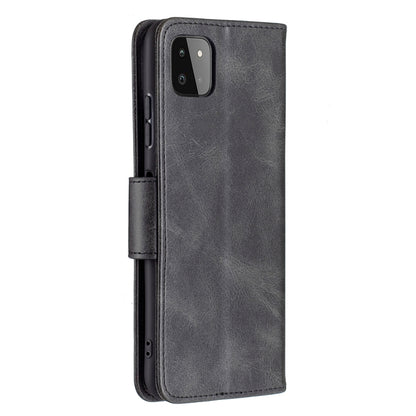 For Samsung Galaxy A22 5G Retro Lambskin Texture Pure Color Horizontal Flip PU Leather Case with Holder & Card Slots & Wallet & Lanyard(Black) by buy2fix