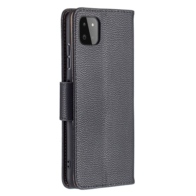 For Samsung Galaxy A22 5G Litchi Texture Pure Color Horizontal Flip Leather Case with Holder & Card Slots & Wallet & Lanyard(Black) by buy2fix