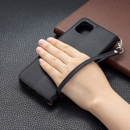 For Samsung Galaxy A22 5G Litchi Texture Pure Color Horizontal Flip Leather Case with Holder & Card Slots & Wallet & Lanyard(Black) by buy2fix