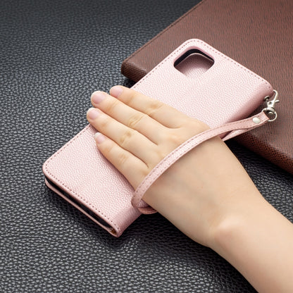 For Samsung Galaxy A22 5G Litchi Texture Pure Color Horizontal Flip Leather Case with Holder & Card Slots & Wallet & Lanyard(Rose Gold) by buy2fix