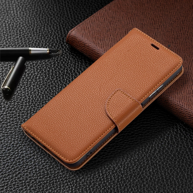 For Samsung Galaxy A22 5G Litchi Texture Pure Color Horizontal Flip Leather Case with Holder & Card Slots & Wallet & Lanyard(Brown) by buy2fix