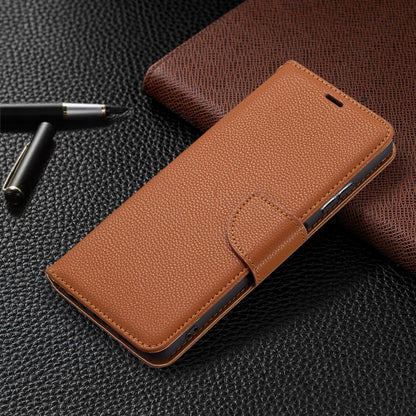 For Samsung Galaxy A22 5G Litchi Texture Pure Color Horizontal Flip Leather Case with Holder & Card Slots & Wallet & Lanyard(Brown) by buy2fix