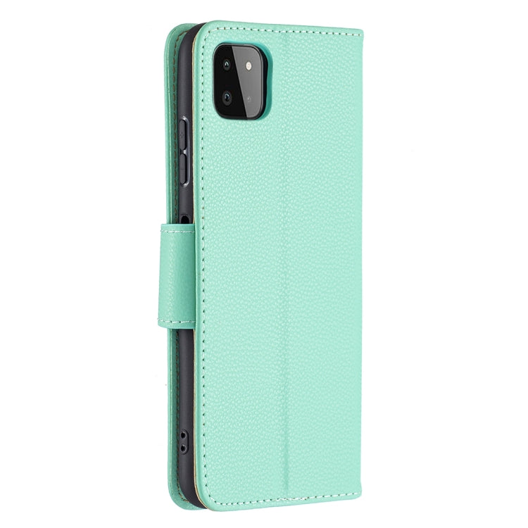 For Samsung Galaxy A22 5G Litchi Texture Pure Color Horizontal Flip Leather Case with Holder & Card Slots & Wallet & Lanyard(Green) by buy2fix