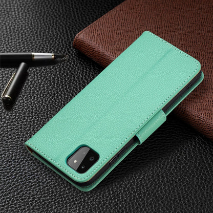 For Samsung Galaxy A22 5G Litchi Texture Pure Color Horizontal Flip Leather Case with Holder & Card Slots & Wallet & Lanyard(Green) by buy2fix