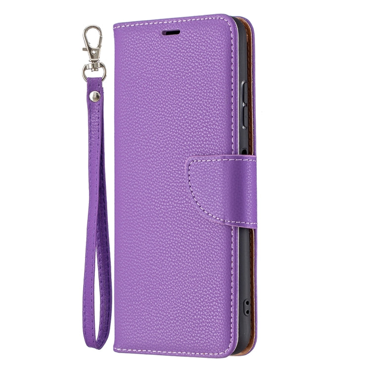 For Samsung Galaxy A22 5G Litchi Texture Pure Color Horizontal Flip Leather Case with Holder & Card Slots & Wallet & Lanyard(Purple) by buy2fix