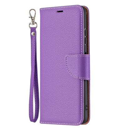 For Samsung Galaxy A22 5G Litchi Texture Pure Color Horizontal Flip Leather Case with Holder & Card Slots & Wallet & Lanyard(Purple) by buy2fix