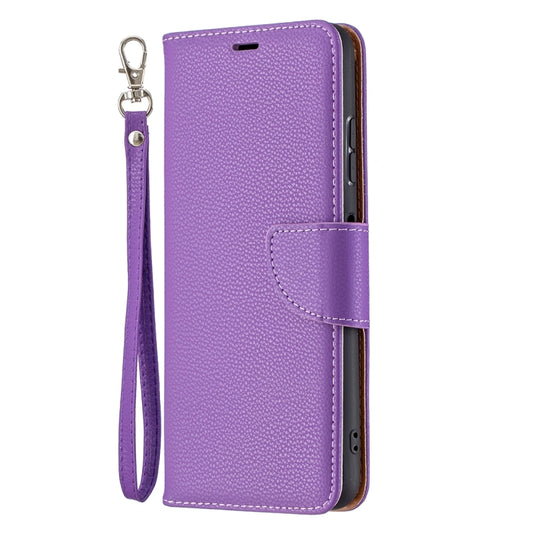 For Samsung Galaxy A22 5G Litchi Texture Pure Color Horizontal Flip Leather Case with Holder & Card Slots & Wallet & Lanyard(Purple) by buy2fix