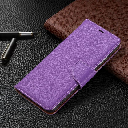 For Samsung Galaxy A22 5G Litchi Texture Pure Color Horizontal Flip Leather Case with Holder & Card Slots & Wallet & Lanyard(Purple) by buy2fix