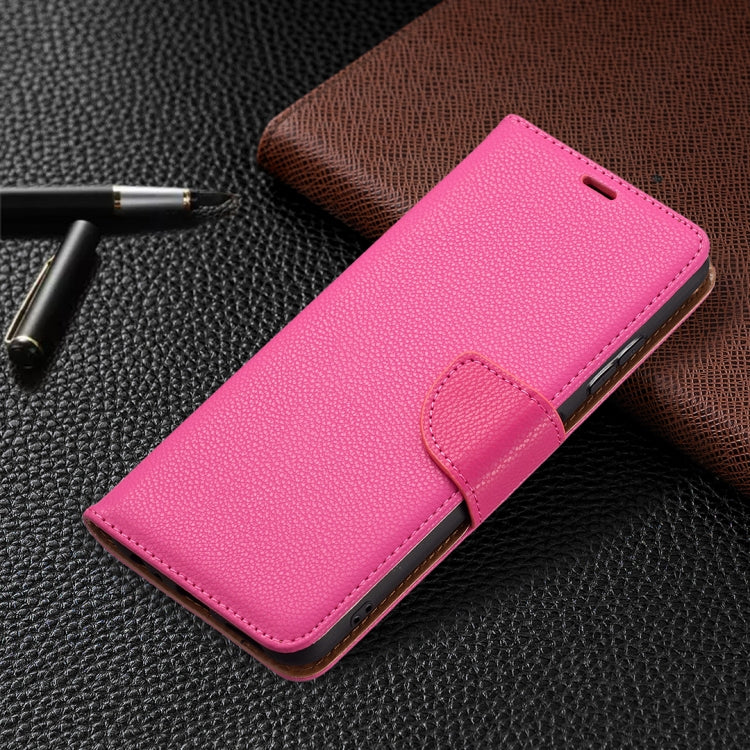 For Samsung Galaxy A22 5G Litchi Texture Pure Color Horizontal Flip Leather Case with Holder & Card Slots & Wallet & Lanyard(Rose Red) by buy2fix