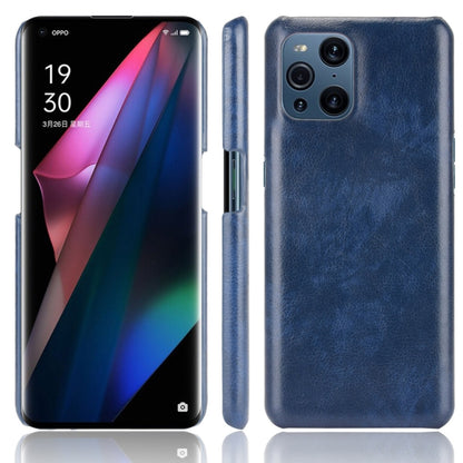 For OPPO Find X3 / X3 Pro Shockproof Litchi Texture PC + PU Case(Blue) by buy2fix