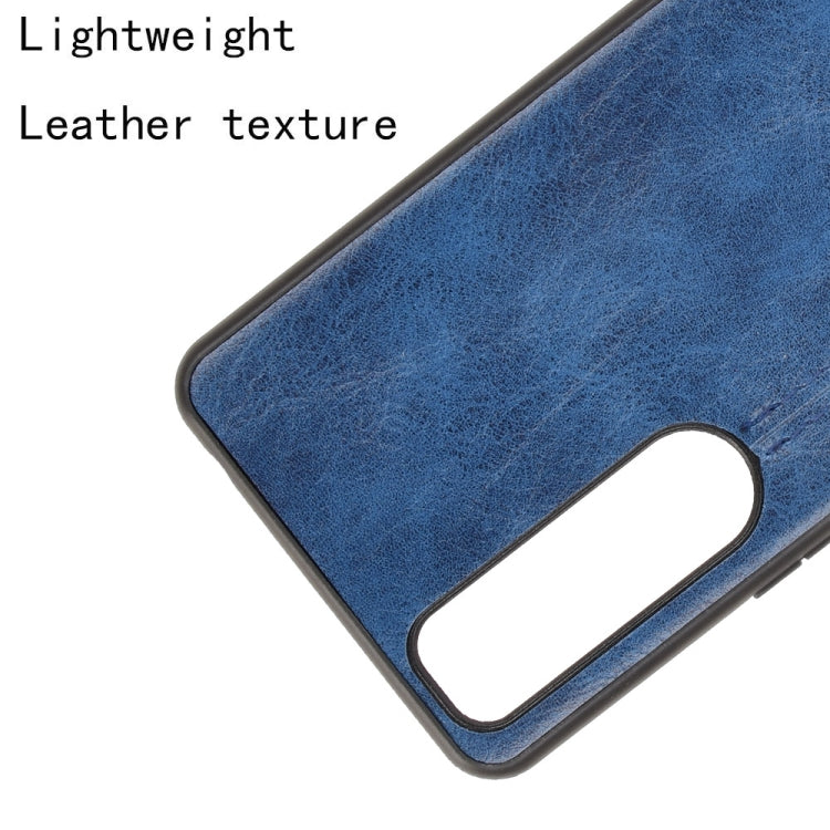 For Sony Xperia 5 III Shockproof Sewing Cow Pattern Skin PC + PU + TPU Case(Blue) by buy2fix