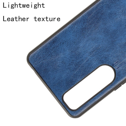 For Sony Xperia 5 III Shockproof Sewing Cow Pattern Skin PC + PU + TPU Case(Blue) by buy2fix