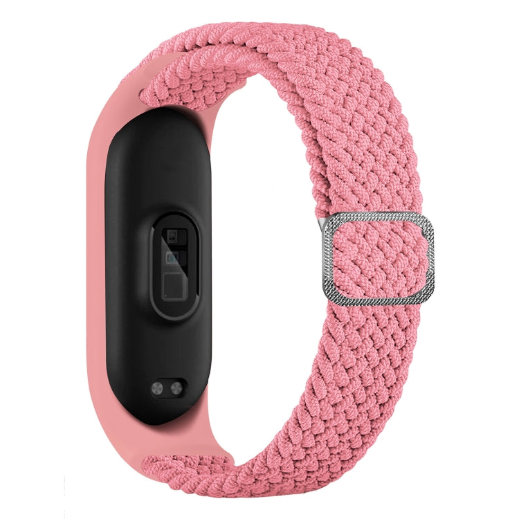 For Xiaomi Mi Band 6 / 5  / 4 / 3 Adjustable Nylon Braided Elasticity Watch Band(Pink) - Watch Bands by buy2fix | Online Shopping UK | buy2fix