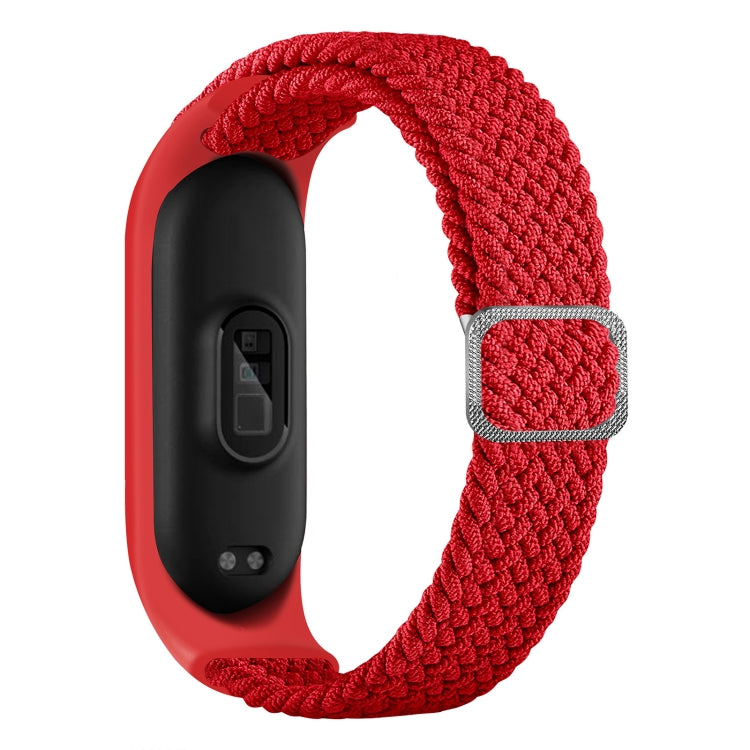 For Xiaomi Mi Band 6 / 5  / 4 / 3 Adjustable Nylon Braided Elasticity Watch Band(Red) - Watch Bands by buy2fix | Online Shopping UK | buy2fix