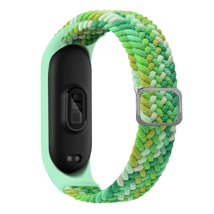 For Xiaomi Mi Band 6 / 5  / 4 / 3 Adjustable Nylon Braided Elasticity Watch Band (Colorful Green) - Watch Bands by buy2fix | Online Shopping UK | buy2fix