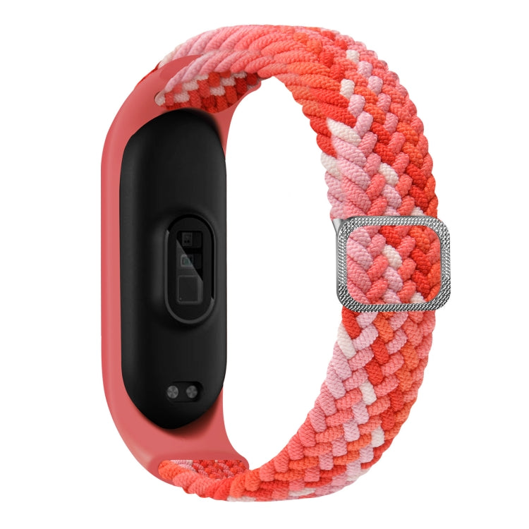 For Xiaomi Mi Band 6 / 5  / 4 / 3 Adjustable Nylon Braided Elasticity Watch Band(Colorful Red) - Watch Bands by buy2fix | Online Shopping UK | buy2fix