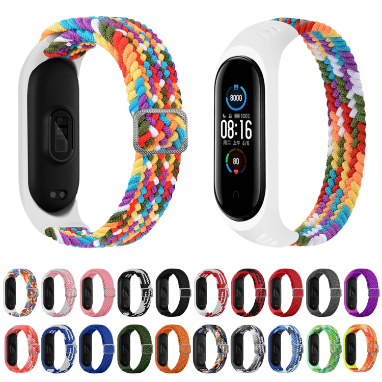 For Xiaomi Mi Band 6 / 5  / 4 / 3 Adjustable Nylon Braided Elasticity Watch Band(Pink) - Watch Bands by buy2fix | Online Shopping UK | buy2fix