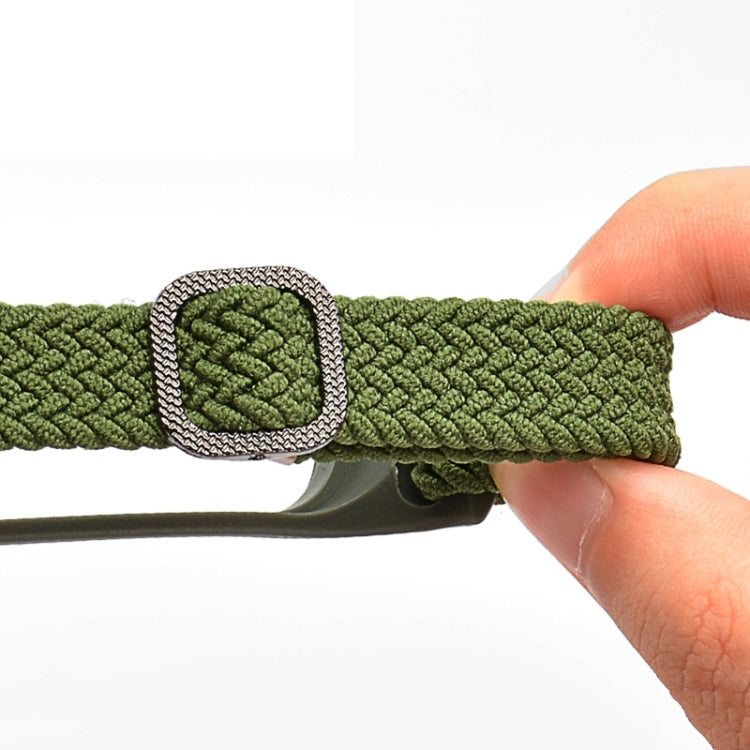 For Xiaomi Mi Band 6 / 5  / 4 / 3 Adjustable Nylon Braided Elasticity Watch Band(Green) - Watch Bands by buy2fix | Online Shopping UK | buy2fix