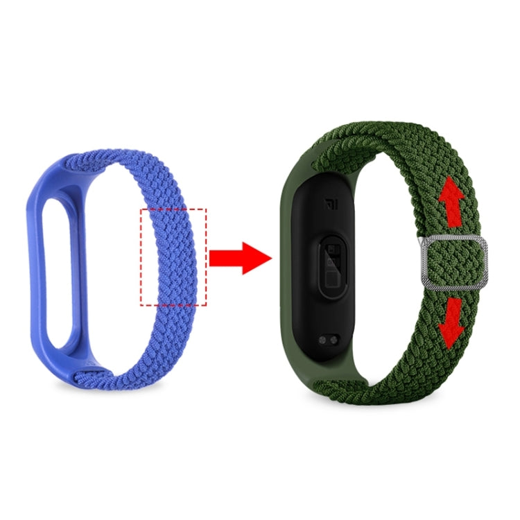 For Xiaomi Mi Band 6 / 5  / 4 / 3 Adjustable Nylon Braided Elasticity Watch Band(Pink) - Watch Bands by buy2fix | Online Shopping UK | buy2fix